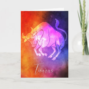 Zodiac : Taurus Colourful Candy Colours Card