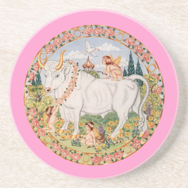 Zodiac Taurus - Customize it! Coaster (Front)