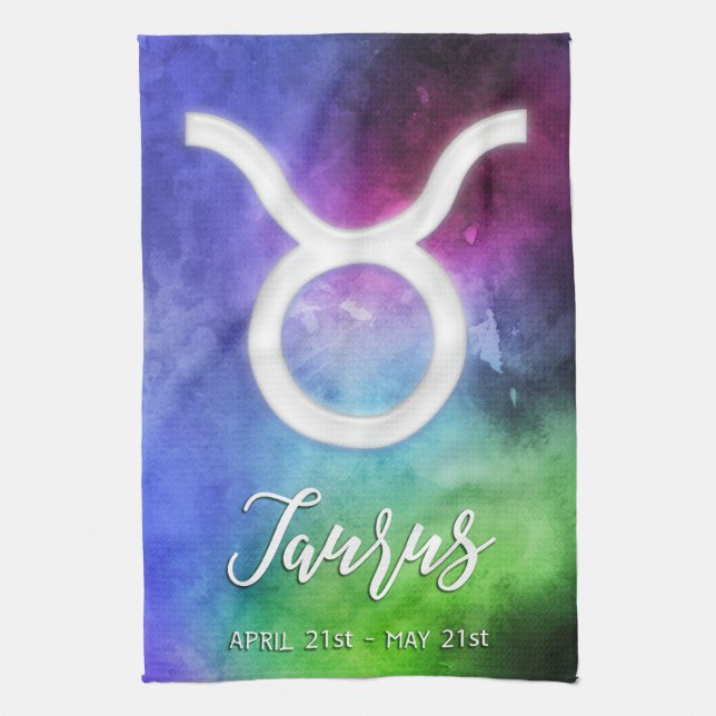 Zodiac : Taurus Dates Kitchen Towel (Vertical)
