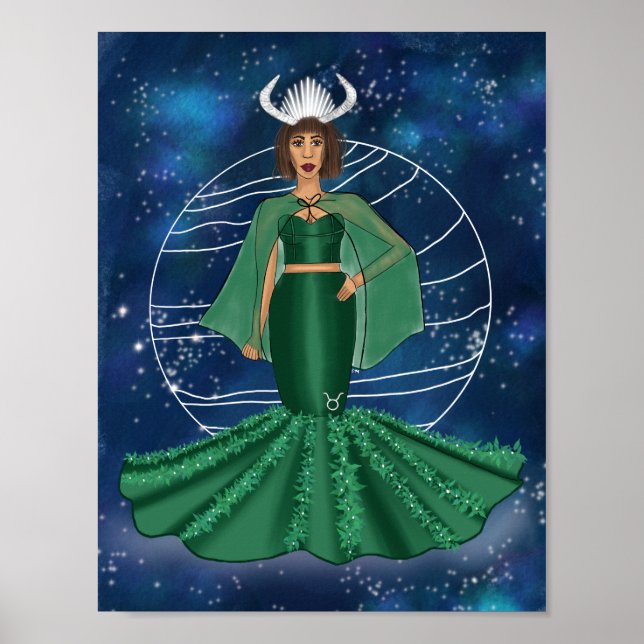 Zodiac Taurus Goddess with Ruling Planet Venus  Poster (Front)