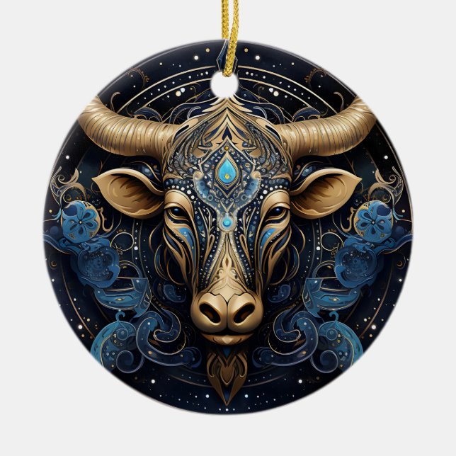 Zodiac Taurus Personalized Astrology Ornament (Front)