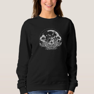 Zodiac Text Ring Floral Moon Sweatshirt
