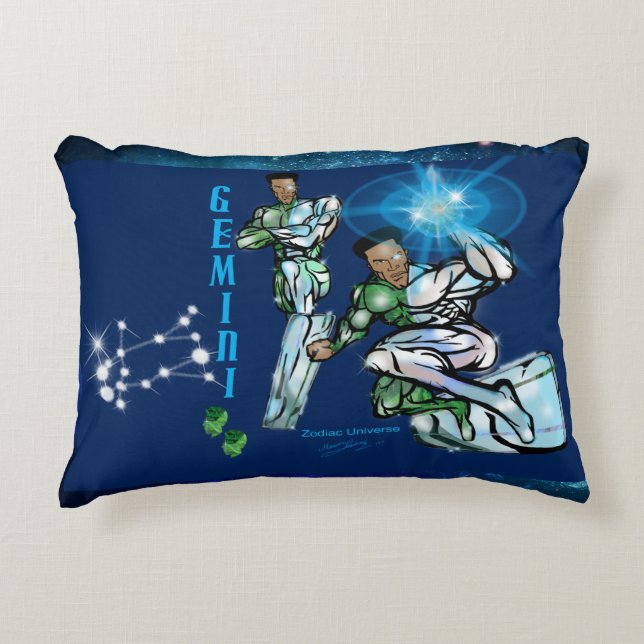 Zodiac Universe-Gemini Accent Pillow (Front)