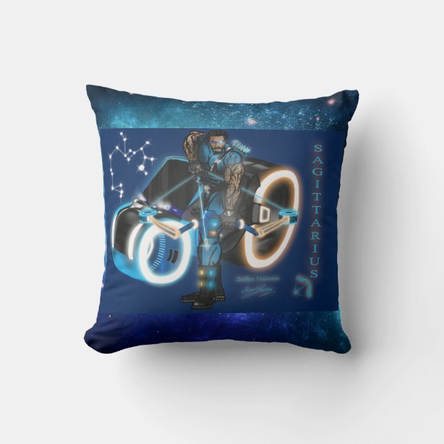 Zodiac Universe-Sagittarius Throw Pillow (Front)