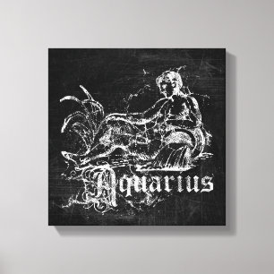 Zodiac Vintage Aquarius Canvas Print
