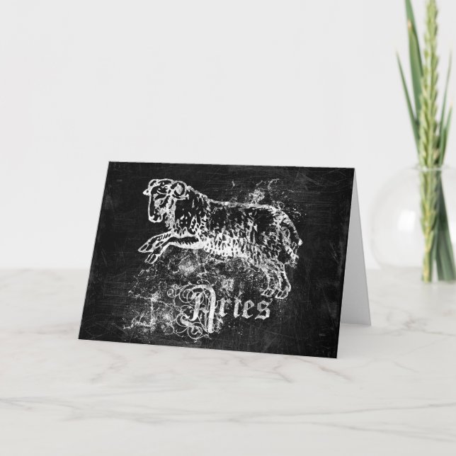 Zodiac Vintage Aries Card (Front)