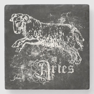 Zodiac Vintage Aries Stone Coaster
