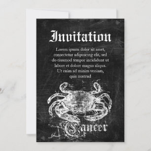 Zodiac Vintage Cancer Invitation
