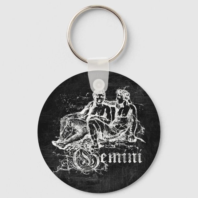 Zodiac Vintage Gemini Keychain (Front)
