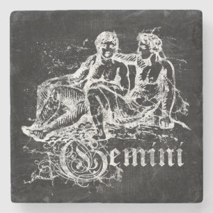 Zodiac Vintage Gemini Stone Coaster
