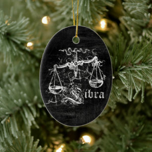 Zodiac Vintage Libra Ceramic Ornament