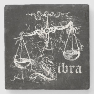 Zodiac Vintage Libra Stone Coaster