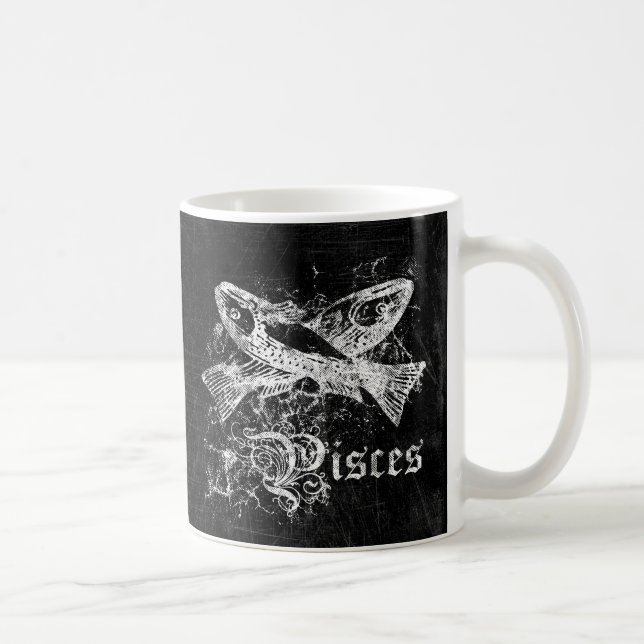 Zodiac Vintage Pisces Coffee Mug (Right)