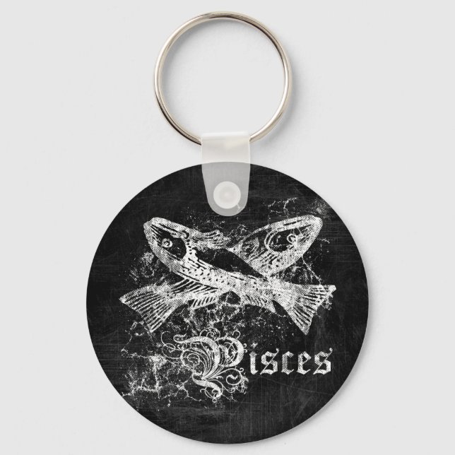 Zodiac Vintage Pisces Keychain (Front)