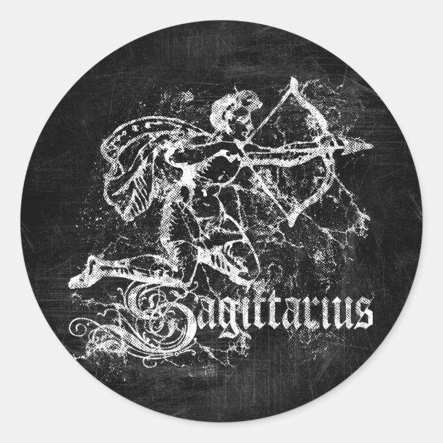 Zodiac Vintage Sagittarius Classic Round Sticker (Front)
