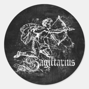 Zodiac Vintage Sagittarius Classic Round Sticker
