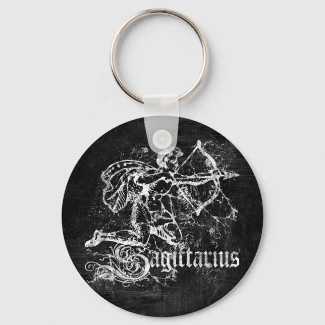 Zodiac Vintage Sagittarius Keychain (Front)