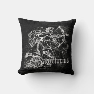 Zodiac Vintage Sagittarius Throw Pillow