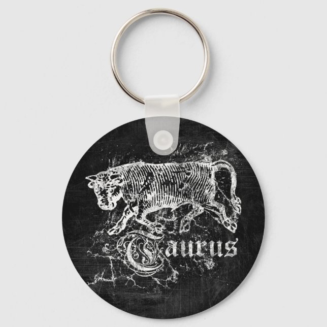 Zodiac Vintage Taurus Keychain (Front)