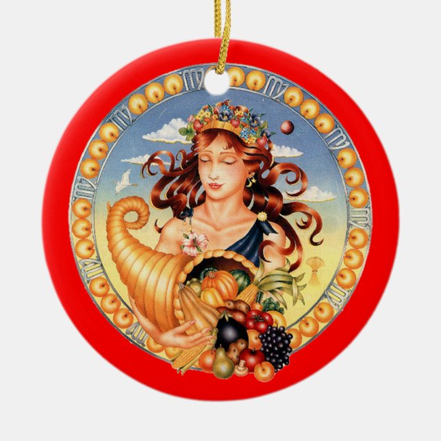 Zodiac Virgo - Customize it! Ceramic Ornament (Front)
