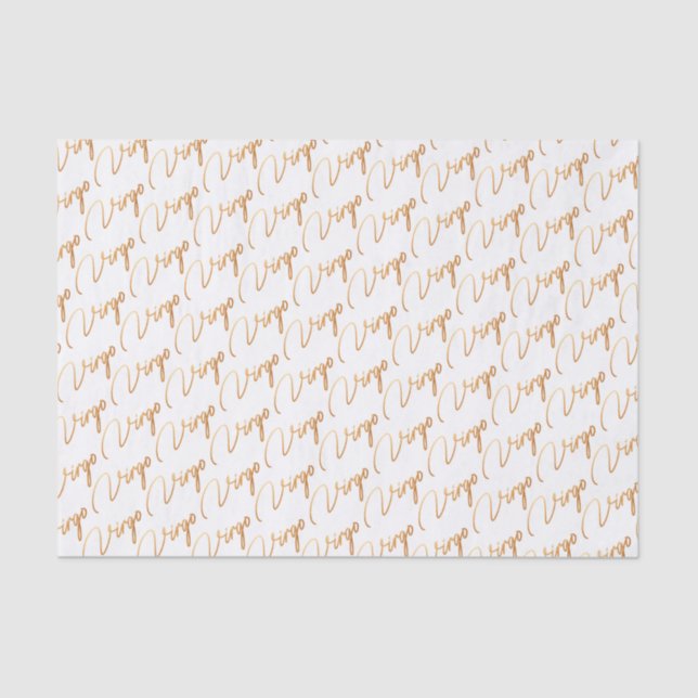 Zodiac "Virgo" Gold Script Tissue Paper (Front)