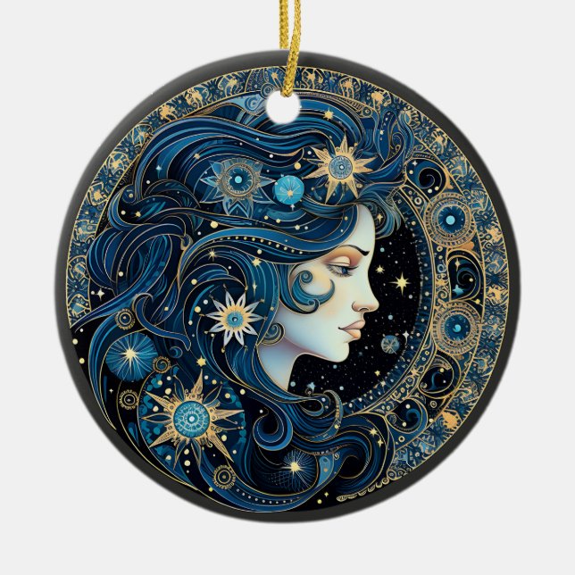 Zodiac Virgo Personalized Astrology Ornament (Front)