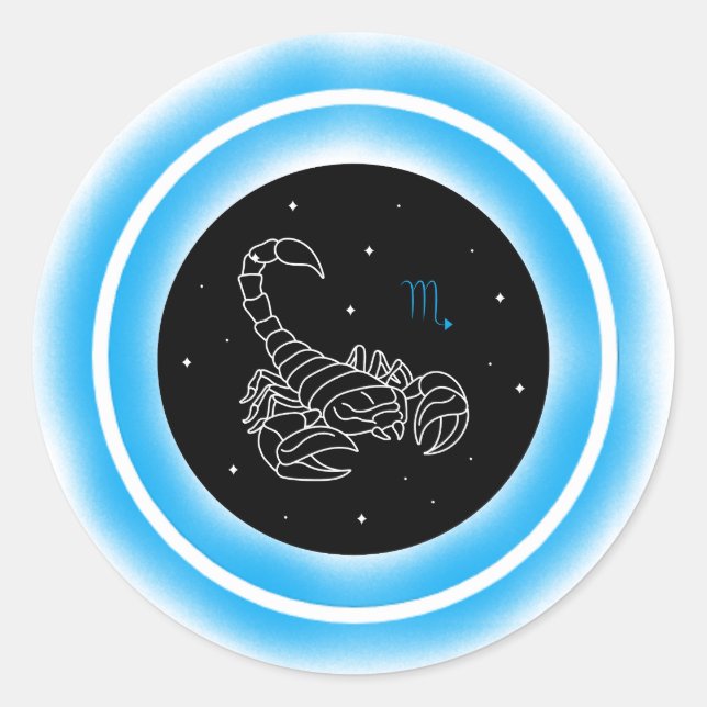 Zodiac Water Element Scorpio Classic Round Sticker (Front)