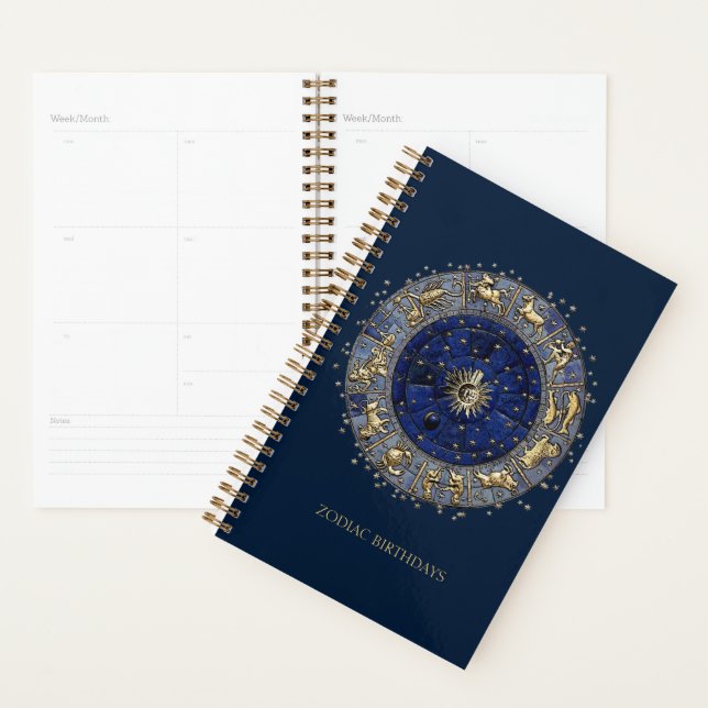 Zodiac Wheel (text customizable) Planner (Display)
