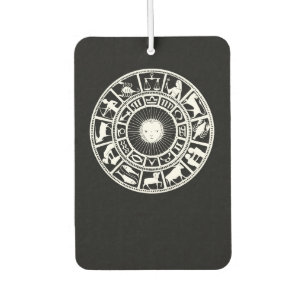 Zodiac Wheel with Sun and Astrology Symbols Air Freshener