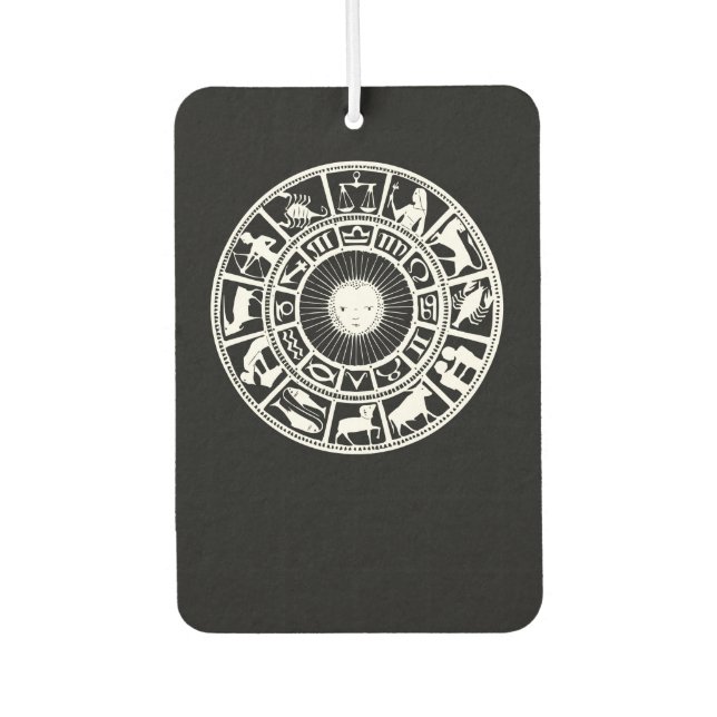 Zodiac Wheel with Sun and Astrology Symbols Air Freshener (Front)