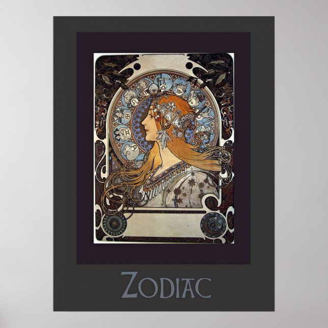 Zodiac Woman by Alphonse Mucha – Vintage Art Poster (Front)