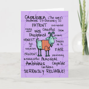zodiac word cards - capricorn