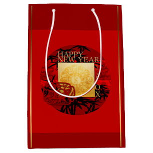 Zodiac Yin Yang Bamboo Chinese Ox Year 2021 MGB Medium Gift Bag