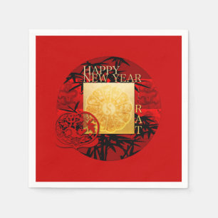Zodiac Yin Yang Bamboo Chinese Rat Year 2020 PN Napkin