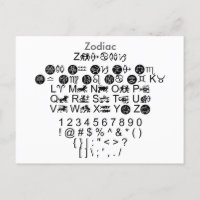 Zodiac - Zazzle Font Sampler Sheet with Guide
