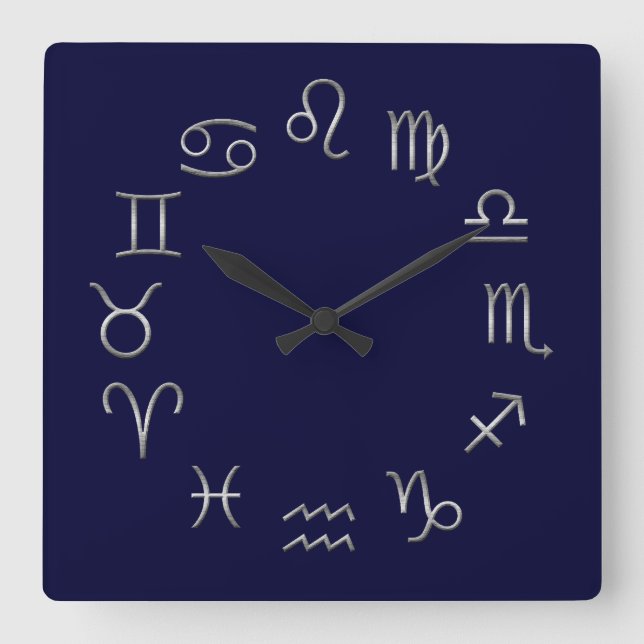 zodiacal time square wall clock (Front)