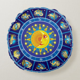 Zodiacs Round Pillow