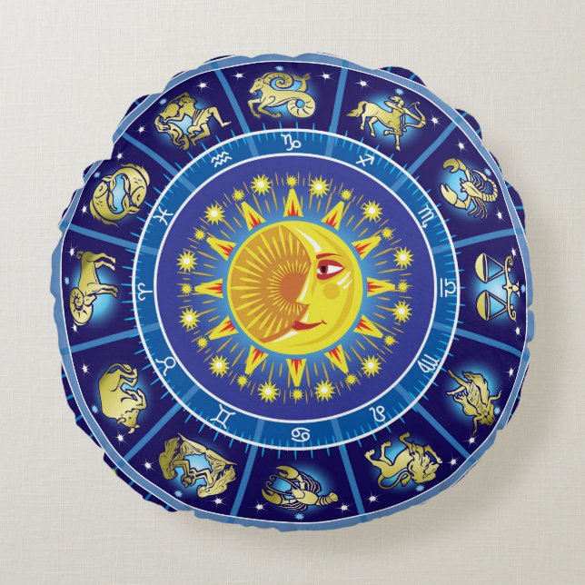 Zodiacs Round Pillow (Front)