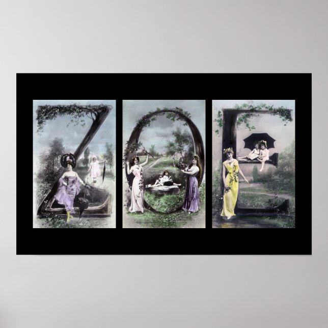 ZOE Alphabet Letter Name Art Poster (Front)