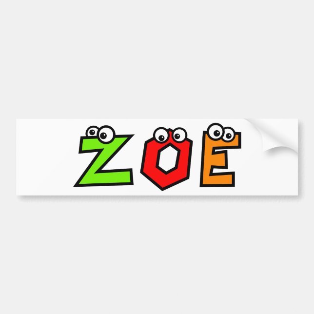 Zoe Bumper Sticker (Front)