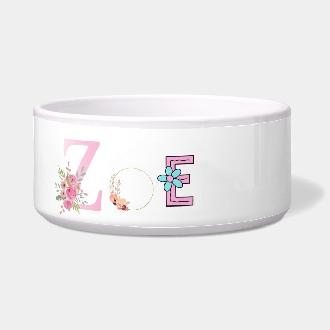 Zoe - cats and dogs peronalised bowl (Front)