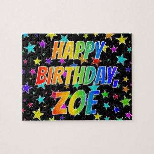 "ZOE" First Name, Fun "HAPPY BIRTHDAY" Jigsaw Puzzle