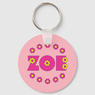 Zoe Flores Pink Keychain