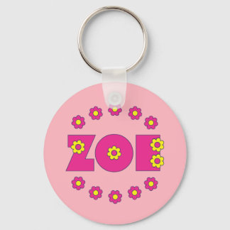 Zoe Flores Pink Keychain