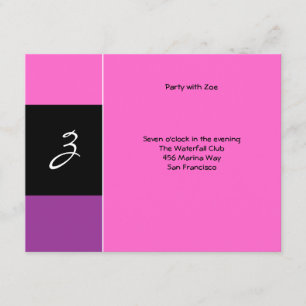 Zoe Joelle Pink Black Reception Invitation