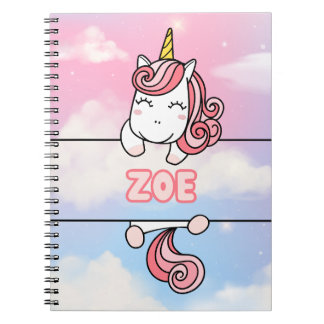 Zoe personnalisé Unicorn Girlie Carnet