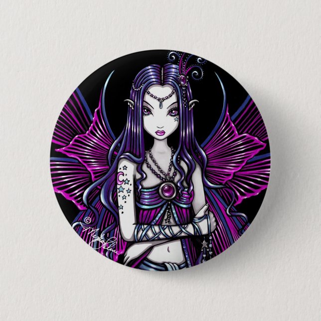 "Zoe" Pink Passion Fairy Button (Front)