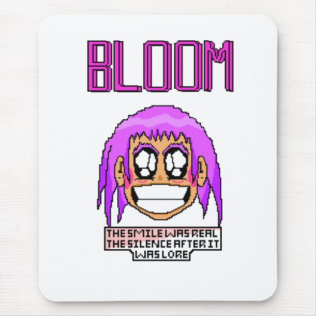 Zoe’s Smile — Handcrafted Pixel Art of Emotion Mouse Pad (Front)
