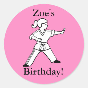 Zoe's Birthday Karate stickers