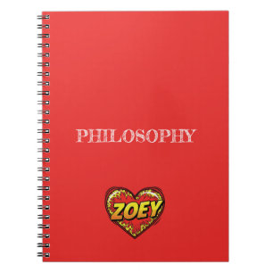 Zoey Heart Red Notebook